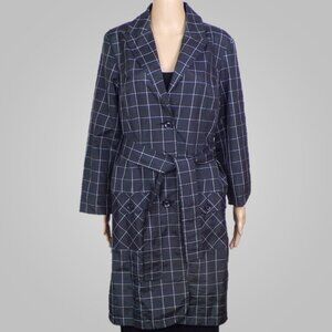 DSTUDIO size 14 gray/silver trench-coat-style raincoat 100% polyester